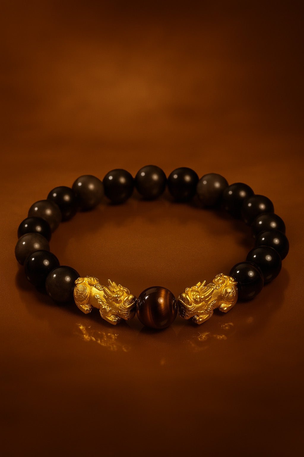 Gilded Pixiu Dynasty Noir Bracelet - Atelier Crystals