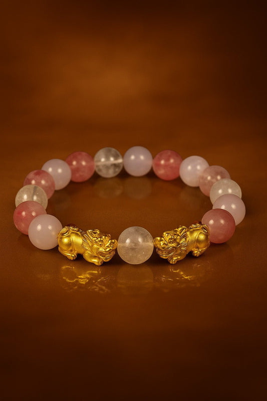 Gilded Pixiu Luxe Bloom Bracelet - Atelier Crystals